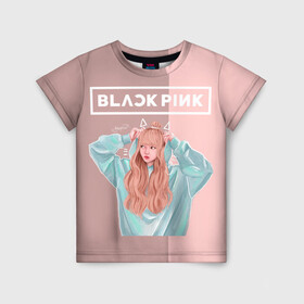 Детская футболка 3D с принтом BlackPink , 100% гипоаллергенный полиэфир | прямой крой, круглый вырез горловины, длина до линии бедер, чуть спущенное плечо, ткань немного тянется | Тематика изображения на принте: blackpink | blink | bts | exo | icecream | jennie | jisoo | korea | kpop | lisa | love | rose | блекпинк | девушки | корея | кпоп | музыка