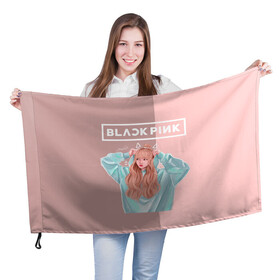Флаг 3D с принтом BlackPink , 100% полиэстер | плотность ткани — 95 г/м2, размер — 67 х 109 см. Принт наносится с одной стороны | blackpink | blink | bts | exo | icecream | jennie | jisoo | korea | kpop | lisa | love | rose | блекпинк | девушки | корея | кпоп | музыка