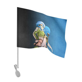 Флаг для автомобиля с принтом Sinon , 100% полиэстер | Размер: 30*21 см | alice | alicization | asuna | kirito | sao | sword art online | underworld | алиса | алисизация | асуна | кирито | мастера меча онлайн | чёрный мечник | юджио