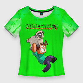 Женская футболка 3D Slim с принтом Minecraft ,  |  | minecraft | алекс | белый | блоки | ведьма | взрывчатка | визера | волк | гаст | добывать | дракон | зеленый куб | зомби | игра | крафт | крипер | кубики | лошадка | майн | майнкрафт | манкрафт | овечка | оцелот