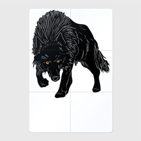 Магнитный плакат 2Х3 с принтом Черный Волк , Полимерный материал с магнитным слоем | 6 деталей размером 9*9 см | art | black wolf | dark | tattoo | witch | wolf | арт | волк | готика | готические | дикий | животные | зверь | злая собака | одиночка | пес | природа | символ | смелость | собака | собачка | тату | татуировки | темный | тьма