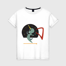Женская футболка хлопок с принтом Norman Alien , 100% хлопок | прямой крой, круглый вырез горловины, длина до линии бедер, слегка спущенное плечо | alien | единорог | космос | пришелец