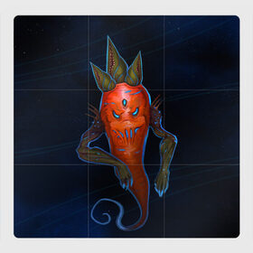 Магнитный плакат 3Х3 с принтом Cosmo Carrot , Полимерный материал с магнитным слоем | 9 деталей размером 9*9 см | alien | космос | морковь | фентези