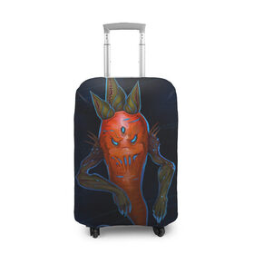 Чехол для чемодана 3D с принтом Cosmo Carrot , 86% полиэфир, 14% спандекс | двустороннее нанесение принта, прорези для ручек и колес | alien | космос | морковь | фентези