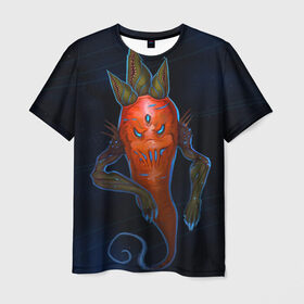 Мужская футболка 3D с принтом Cosmo Carrot , 100% полиэфир | прямой крой, круглый вырез горловины, длина до линии бедер | alien | космос | морковь | фентези