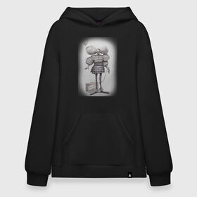 Худи SuperOversize хлопок с принтом Sad Clown , 70% хлопок, 30% полиэстер, мягкий начес внутри | карман-кенгуру, эластичная резинка на манжетах и по нижней кромке, двухслойный капюшон
 | клоун | цепь | цирк | шарик