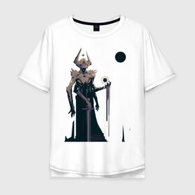 Мужская футболка хлопок Oversize с принтом Alien God , 100% хлопок | свободный крой, круглый ворот, “спинка” длиннее передней части | космос | меч | пришелец | хоррор