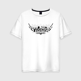Женская футболка хлопок Oversize с принтом Mobile Legends Black Logo (Z) , 100% хлопок | свободный крой, круглый ворот, спущенный рукав, длина до линии бедер
 | 515 unite | bang bang | battle arena | moba | mobile legends | mobile legends bang bang | online battle arena
