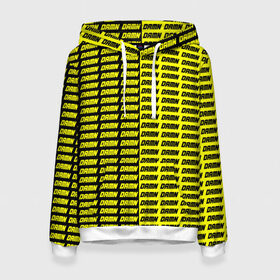 Женская толстовка 3D с принтом DAMN , 100% полиэстер  | двухслойный капюшон со шнурком для регулировки, мягкие манжеты на рукавах и по низу толстовки, спереди карман-кенгуру с мягким внутренним слоем. | black | damn | damn jacket | damn lettering | damn mug | damn print | damn t shirt | for cool | yellow | yellow and black | для крутых | желтый | желтый и черный | кофта damn | кружка damn | надпись damn | принт damn | футболка damn | черный