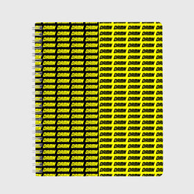 Тетрадь с принтом DAMN , 100% бумага | 48 листов, плотность листов — 60 г/м2, плотность картонной обложки — 250 г/м2. Листы скреплены сбоку удобной пружинной спиралью. Уголки страниц и обложки скругленные. Цвет линий — светло-серый
 | black | damn | damn jacket | damn lettering | damn mug | damn print | damn t shirt | for cool | yellow | yellow and black | для крутых | желтый | желтый и черный | кофта damn | кружка damn | надпись damn | принт damn | футболка damn | черный