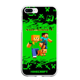 Чехол для iPhone 7Plus/8 Plus матовый с принтом Minecraft , Силикон | Область печати: задняя сторона чехла, без боковых панелей | minecraft | алекс | белый | блоки | взрывчатка | визера | гаст | добывать | дракон | зеленая | зеленый куб | зомби | игра | кирка | крафт | крипер | кубики | лошадка | майн | майнкрафт | манкрафт | меч | оцелот