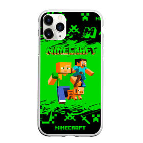Чехол для iPhone 11 Pro Max матовый с принтом Minecraft , Силикон |  | Тематика изображения на принте: minecraft | алекс | белый | блоки | взрывчатка | визера | гаст | добывать | дракон | зеленая | зеленый куб | зомби | игра | кирка | крафт | крипер | кубики | лошадка | майн | майнкрафт | манкрафт | меч | оцелот