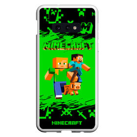 Чехол для Samsung S10E с принтом Minecraft , Силикон | Область печати: задняя сторона чехла, без боковых панелей | Тематика изображения на принте: minecraft | алекс | белый | блоки | взрывчатка | визера | гаст | добывать | дракон | зеленая | зеленый куб | зомби | игра | кирка | крафт | крипер | кубики | лошадка | майн | майнкрафт | манкрафт | меч | оцелот
