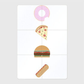 Магнитный плакат 2Х3 с принтом Fast Food , Полимерный материал с магнитным слоем | 6 деталей размером 9*9 см | doodle | бургер | вкусно | донат | еда | мило | нямка | пицца | сосиска | фастфуд | хотдог