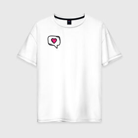 Женская футболка хлопок Oversize с принтом сердце , 100% хлопок | свободный крой, круглый ворот, спущенный рукав, длина до линии бедер
 | влюбленных | день святого валентина | для двоих | для пар | милый | парные | подарок | сердце