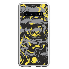Чехол для Samsung Galaxy S10 с принтом Камень золото кара , Силикон | Область печати: задняя сторона чехла, без боковых панелей | Тематика изображения на принте: абстракция | жёлтый | золото | камень | кора | краска | пятна | узор | фантастик | футуризм | цвета 2021 | цветы