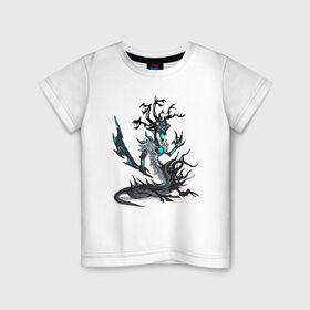 Детская футболка хлопок с принтом Горгона чумная , 100% хлопок | круглый вырез горловины, полуприлегающий силуэт, длина до линии бедер | dark | fantazy | warrior | варвар | горгона | змеи | нечисть | тьма | фэнтези | шипы