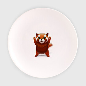 Тарелка с принтом Красная панда , фарфор | диаметр - 210 мм
диаметр для нанесения принта - 120 мм | big eyes | cute | red panda | большие глаза | красная панда | милаха