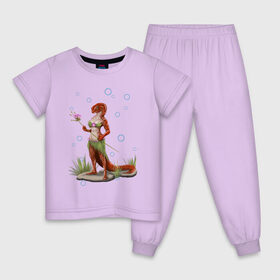 Детская пижама хлопок с принтом Саламандра с пузыриками , 100% хлопок |  брюки и футболка прямого кроя, без карманов, на брюках мягкая резинка на поясе и по низу штанин
 | cute | жук | милота | персонаж | пузыри | саламандра | хвост