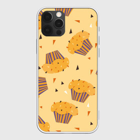 Чехол для iPhone 12 Pro Max с принтом Капкейки на желтом фоне , Силикон |  | еда | желтый | капкейки | кондитер | оранжевый | паттерн | пирожное | повар | сладости | узор | хеллоуин