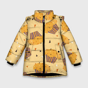 Зимняя куртка для девочек 3D с принтом Капкейки на желтом фоне , ткань верха — 100% полиэстер; подклад — 100% полиэстер, утеплитель — 100% полиэстер. | длина ниже бедра, удлиненная спинка, воротник стойка и отстегивающийся капюшон. Есть боковые карманы с листочкой на кнопках, утяжки по низу изделия и внутренний карман на молнии. 

Предусмотрены светоотражающий принт на спинке, радужный светоотражающий элемент на пуллере молнии и на резинке для утяжки. | еда | желтый | капкейки | кондитер | оранжевый | паттерн | пирожное | повар | сладости | узор | хеллоуин