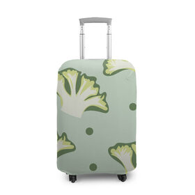 Чехол для чемодана 3D с принтом Брокколи - зеленый узор , 86% полиэфир, 14% спандекс | двустороннее нанесение принта, прорези для ручек и колес | брокколи | здоровое питание | зеленый | зож | паттерн | растения | узор | фитнес