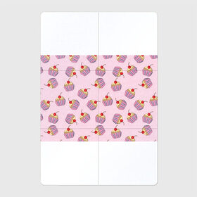 Магнитный плакат 2Х3 с принтом Капкейки на розовом , Полимерный материал с магнитным слоем | 6 деталей размером 9*9 см | Тематика изображения на принте: вишенка | еда | капкейки | пирожное | розовый | сладкое | сладости