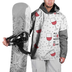 Накидка на куртку 3D с принтом Узор Винишко , 100% полиэстер |  | Тематика изображения на принте: all you need is wine | wine | винишко | вино | красное | надписи | узор