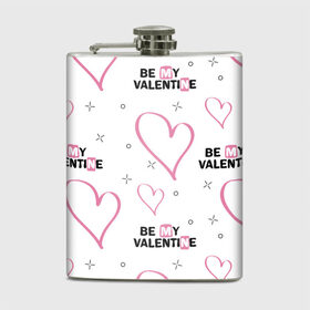 Фляга с принтом Be My Valentine , металлический корпус | емкость 0,22 л, размер 125 х 94 мм. Виниловая наклейка запечатывается полностью | be my valentine | будь моим валентином | влюбленным | день святого валентина | пара | сердечки | узор
