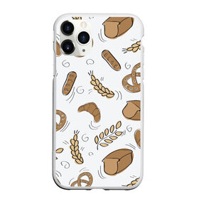 Чехол для iPhone 11 Pro матовый с принтом Узор Пекарня , Силикон |  | булки | коричневый | крендель | пекарня | повар | узор | хлеб