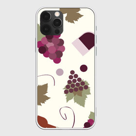 Чехол для iPhone 12 Pro Max с принтом Виноград и винишко , Силикон |  | Тематика изображения на принте: бокал | винишко | винный | вино | виноград | узор