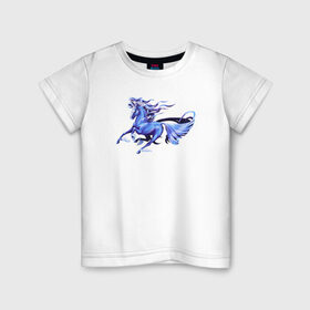 Детская футболка хлопок с принтом Ветер для моих крыльев , 100% хлопок | круглый вырез горловины, полуприлегающий силуэт, длина до линии бедер | Тематика изображения на принте: flying | wings | крылья | лошадь | полет | пони