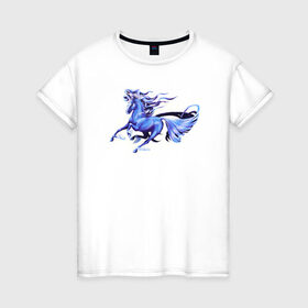 Женская футболка хлопок с принтом Ветер для моих крыльев , 100% хлопок | прямой крой, круглый вырез горловины, длина до линии бедер, слегка спущенное плечо | flying | wings | крылья | лошадь | полет | пони