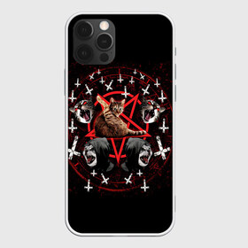 Чехол для iPhone 12 Pro Max с принтом Satanic Cat , Силикон |  | satan | киска | кот | кот мем | кошечка | кошка | кошки и коты | лиса | лисы | мем | мемы | с кошкой | сатана