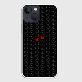 Чехол для iPhone 13 mini с принтом уточки ,  |  | black | doodle | white | белое | забавно | минимализм | птицы | текст | утки | черное