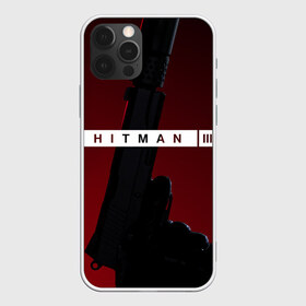 Чехол для iPhone 12 Pro Max с принтом Hitman III , Силикон |  | hitman | hitman 3 | hitman iii | красный | надпись | пистолет | хитман | хитман 3