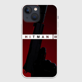 Чехол для iPhone 13 mini с принтом Hitman III ,  |  | hitman | hitman 3 | hitman iii | красный | надпись | пистолет | хитман | хитман 3