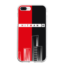 Чехол для iPhone 7Plus/8 Plus матовый с принтом Hitman III - Город , Силикон | Область печати: задняя сторона чехла, без боковых панелей | hitman | hitman 3 | hitman iii | город | красный | надпись | половина | хитман | хитман 3 | черный