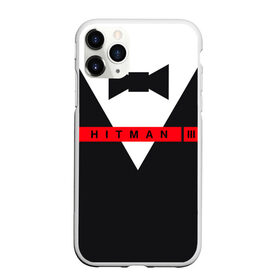 Чехол для iPhone 11 Pro матовый с принтом Hitman III , Силикон |  | hitman | hitman 3 | hitman iii | бабочка | костюм | красный | надпись | хитман | хитман 3
