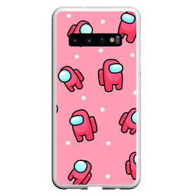 Чехол для Samsung Galaxy S10 с принтом Among Us - Розовый цвет , Силикон | Область печати: задняя сторона чехла, без боковых панелей | among us | girl | pink | амонг | девочка | детский | игра | мультяшный | паттерн | розовый | узор | эмонг ас