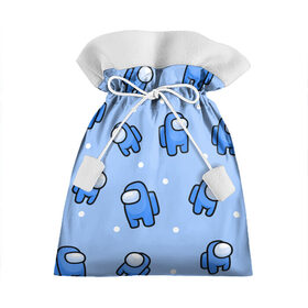 Подарочный 3D мешок с принтом Among Us - Синий цвет , 100% полиэстер | Размер: 29*39 см | among us | boy | амонг | детский | игра | мальчикам | мультяшный | паттерн | синий | сыну | узор | эмонг ас