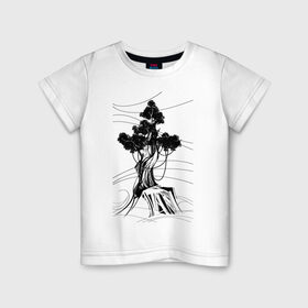 Детская футболка хлопок с принтом Дуб , 100% хлопок | круглый вырез горловины, полуприлегающий силуэт, длина до линии бедер | Тематика изображения на принте: дерево | дуб | остров | цепи