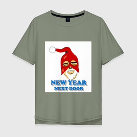 Мужская футболка хлопок Oversize с принтом Gachimuchi New Year , 100% хлопок | свободный крой, круглый ворот, “спинка” длиннее передней части | art | gachi | new year | van | ван | гачи | мем