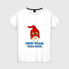 Женская футболка хлопок с принтом Gachimuchi New Year , 100% хлопок | прямой крой, круглый вырез горловины, длина до линии бедер, слегка спущенное плечо | art | gachi | new year | van | ван | гачи | мем