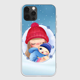 Чехол для iPhone 12 Pro Max с принтом Cat&Girl , Силикон |  | Тематика изображения на принте: new year | арт | графика | дед мороз | зима | новый год | рождество | санта