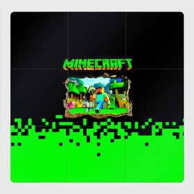 Магнитный плакат 3Х3 с принтом Minecraft , Полимерный материал с магнитным слоем | 9 деталей размером 9*9 см | minecraft | алекс | белый | блоки | ведьма | взрывчатка | визера | волк | гаст | добывать | дракон | зеленый куб | зомби | игра | крафт | крипер | кубики | лошадка | майн | майнкрафт | манкрафт | овечка | оцелот