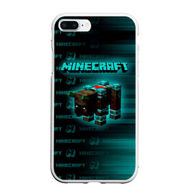 Чехол для iPhone 7Plus/8 Plus матовый с принтом Minecraft , Силикон | Область печати: задняя сторона чехла, без боковых панелей | minecraft | алекс | белый | блоки | ведьма | взрывчатка | визера | волк | гаст | добывать | дракон | зеленый куб | зомби | игра | крафт | крипер | кубики | лошадка | майн | майнкрафт | манкрафт | овечка | оцелот