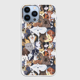 Чехол для iPhone 13 Pro Max с принтом Dogs ,  |  | cобака | доберман | животное | звери | кинолог | корги | милый | мордочка | овчарка | паттерн | пес | пудель | стикербомбинг | щенок | я люблю собак