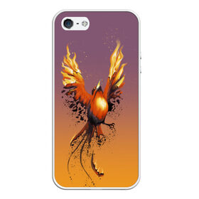 Чехол для iPhone 5/5S матовый с принтом Феникс и зола , Силикон | Область печати: задняя сторона чехла, без боковых панелей | fire | flame | зола | огонь | птица | феникс | яйцо