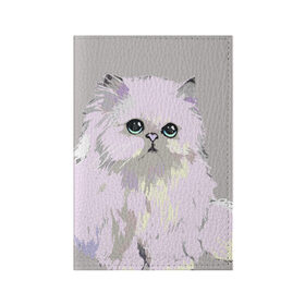 Обложка для паспорта матовая кожа с принтом Пушистый милый кот с грустным взглядом , натуральная матовая кожа | размер 19,3 х 13,7 см; прозрачные пластиковые крепления | забавно | котята | няшно | цитата